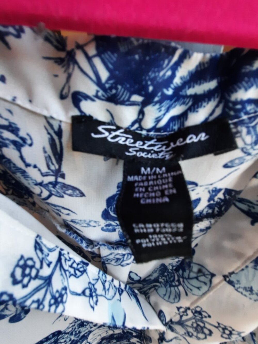 Streetwear Society Blue and White sheer blouse - Picture 6 of 6